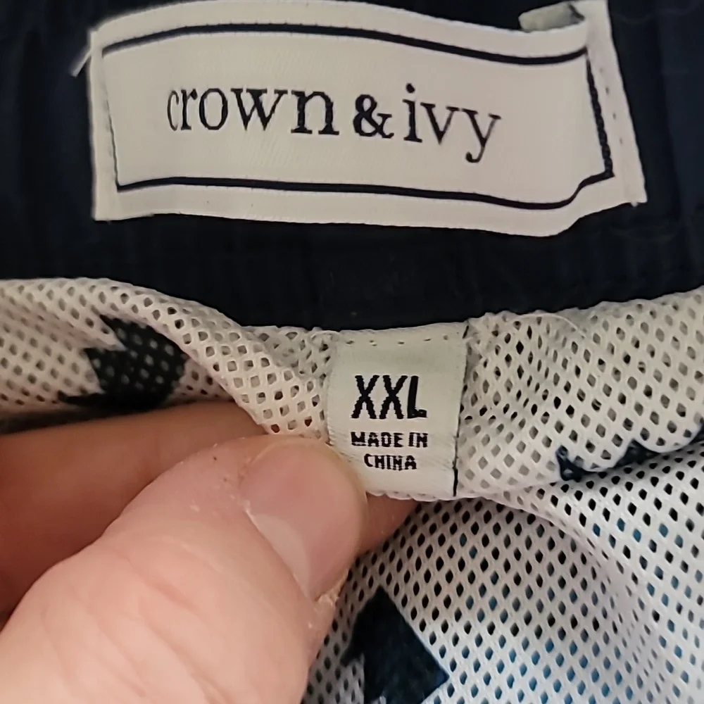 Crown & Ivy XXL Men's Ombre Blue Stripes Swimming Trunks